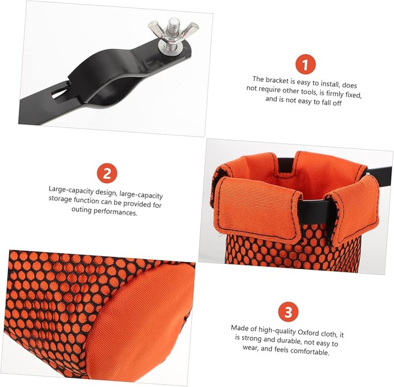 Wakauto Professional Drumstick Storage Bag Padded Portable Holder For Drummers Orange - Image 2